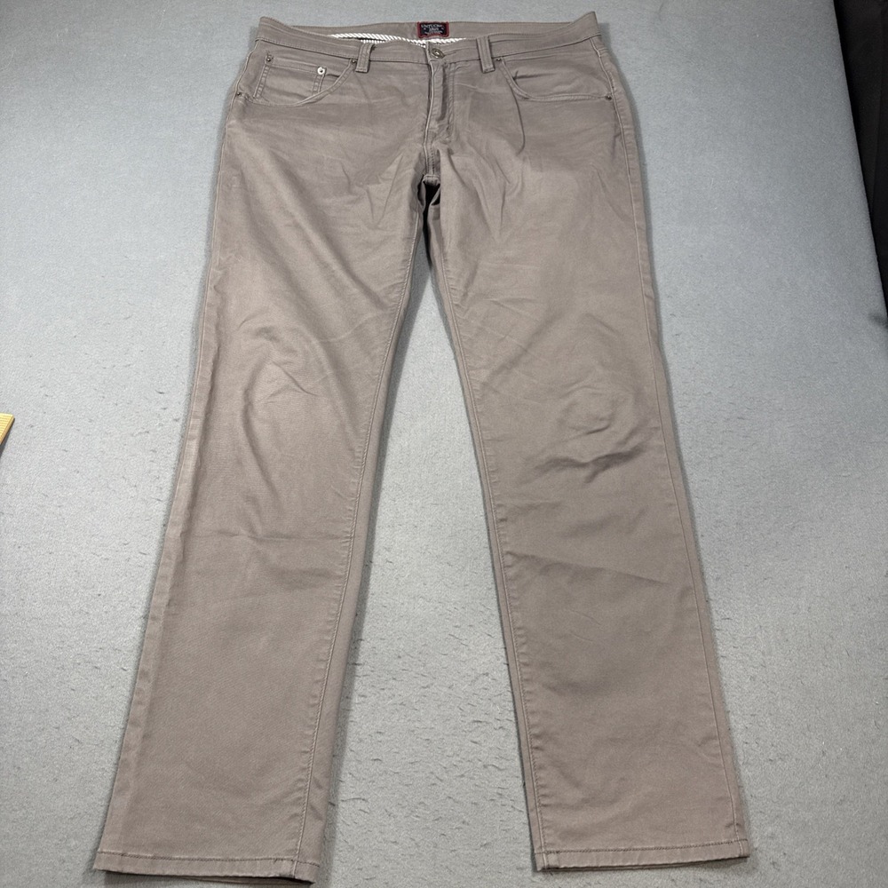 JEANS UNTUCKit Pants Mens 35x32  Grey Stretch 5 Pocket Straight Fit Preppy